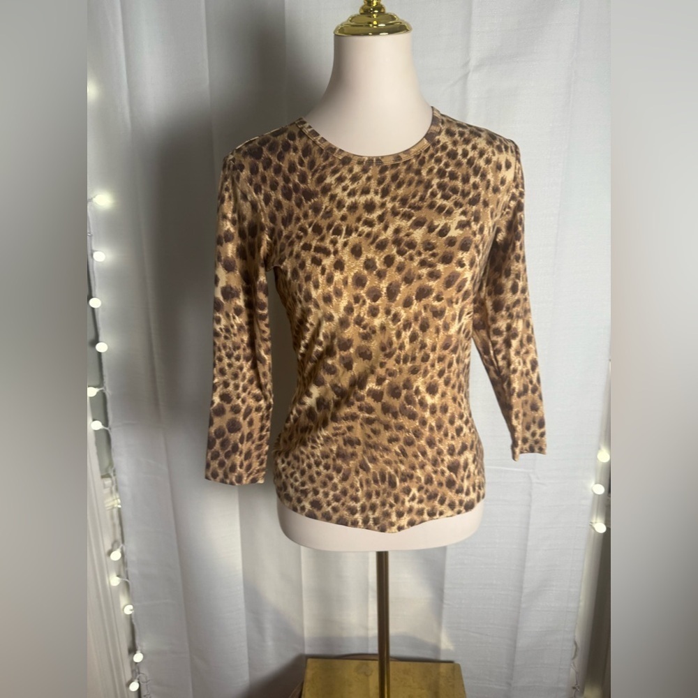 J. McLaughlin Brown and Tan Blouse